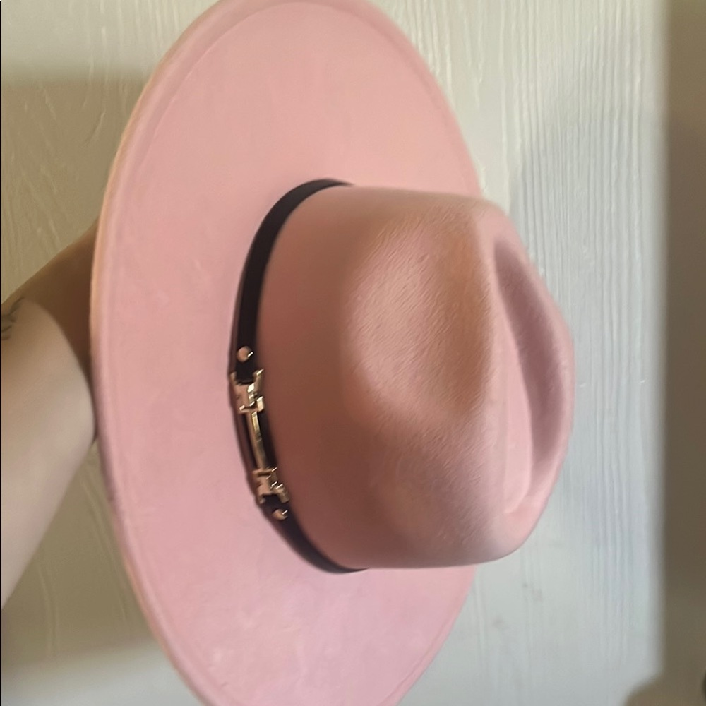 Elegant Pink Wide-Brim Hat